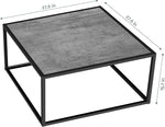 Load image into Gallery viewer, SAYGOER Small Coffee Table Square Modern Coffee Tables for Small Space Low Center Table for Living Room Office, Wood Top with Metal Frames, Easy Assembly, Gray Wood