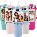 Load image into Gallery viewer, ThermoThrill Ships Next Day, Personalized 40 Oz Tumbler with Handle and Straw Custom Tumbler with Text Stainless Steel Mug Birthday Gifts for Women