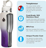 Load image into Gallery viewer, SENDESTAR SENDESTAR 40oz Stainless Steel Water Bottle(Cold for 48 Hrs, Hot for 24 Hrs),Double Wall Vacuum Insulated Bottle with Straw Lid, Spout Lid and Flex Cap, Fit in Any Car Cup Holder