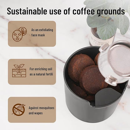 RECAPS Coffee Knock Box for Espresso Coffee Grounds Espresso Knock Box Shock-absorbent and Anti-Slip Base Epsresso Accessories with No Knocking Bar Design