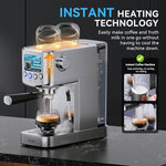 Load image into Gallery viewer, Espresso Machine 20 Bar with Milk Frother, Stainless Steel Coffee Maker with 42 oz Removable Water Tank for Cappuccino, Latte&amp;Cold Brew, Home&amp;Office, Silver