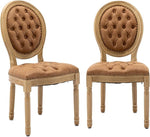 Load image into Gallery viewer, French Country Dining Chairs Set of 2, Vintage Wooden Dining Chairs with PU Leather Upholstered Tufted Seat,Solid Wood Legs&amp;Frame, Farmhouse Kitchen&amp;Living Room Chairs(Orange,2 Pcs)