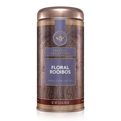 Teabloom Herbal Tea, Floral Rooibos Loose Leaf Tea, Rooibos Blend with Floral Flavors and Scent, Kosher Certified, 3.17 oz/90 g Canister Makes 35-50 Cups