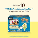 Load image into Gallery viewer, Kauai Coffee K-Cup Pods for Keurig Brewers – Arabica Coffee, 10% Hawaiian – Medium Roast, Vanilla Beans with Toasted Macabamia Nuts – Vanilla Macadamia Nut, 1 Pack of 10 Single Serve K-Cups