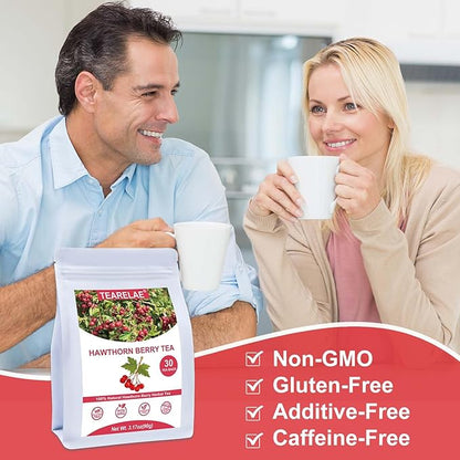 TEARELAE - Hawthorn Berry Tea, 30 Count - Pure Hawthorne Berries Herbal Tea Bags - Sweet and Tangy Flavor - Aid Digestion - Non-GMO - Caffeine-Free