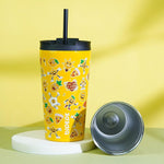 Load image into Gallery viewer, BJPKPK 30oz Insulated Tumbler With lid And Straw Stainless Steel Tumblers Travel Coffee Mug Reusable Thermal Cup,Hawaii Fruits-Yellow (Pack of 2)