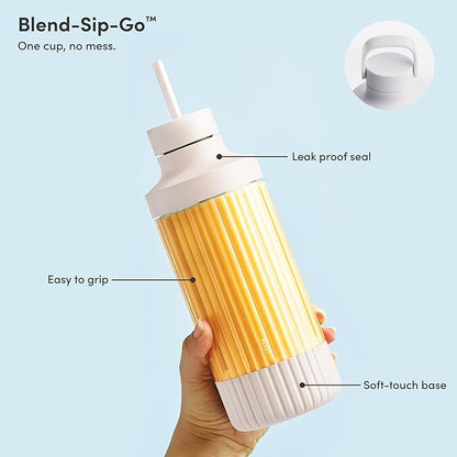 Beast Mighty 850 Plus | Premium Compact Personal Blender | Smoothies, Shakes, Dressings, Sauces | Blends Ice and Frozen Fruit | New XL Vessel | Extra Vessels, Lids and Straws | 850W (Cloud White)