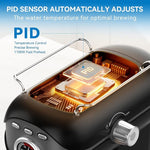 Load image into Gallery viewer, Espresso Machine, 20 BAR Pump Temperature Control, Compact Espresso Maker with Steam Milk Frother, Professional Coffee Makers for Home, Cappuccino, Latte, Gifts for Coffee Lover, Black