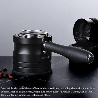 Coffee Portafilter Holder| Espresso Tamper Stand| Aluminum Alloy Espresso Holder| With Non-slip Base| Suitable For Most 58mm Coffee Machin Portafilter| (58mm, Black)