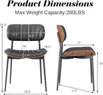 Load image into Gallery viewer, Modern PU Leather Dining Room Chairs Set of 6, Upholstered Kitchen Chairs with Walnut Bentwood Back and Metal Legs Adjustable Feet for Kitchen Dining Room(Balck)