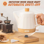 Load image into Gallery viewer, Ceramic Electric Kettle, Automatic Shut Off Tea Kettle &amp; Hot Water Boiler Pot For Coffee &amp; Tea, Prevent Boil Dry, 1.2L 1000W, Cream White