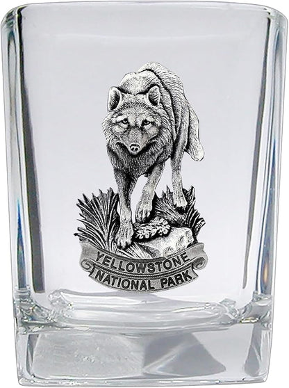 Heritage Pewter Moose Square Shot Glass | Hand-Sculpted 1.5 Ounce Shot Glass | Intricately Crafted Metal Pewter Inlay