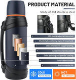 Load image into Gallery viewer, Large Thermosflask- 85oz Stainless Steel Insulated Bottle for Travel with BPA Free Cup - 2.5L Oversized Vacuum Insulated Thermoses with Handle and Strap for Hot &amp; Cold Drinks(Blue)