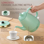 Load image into Gallery viewer, 1.2-Liters Ceramic Electric Kettle Pot, 1000W Fast Boil Water For Coffee &amp; Tea, Automatic Shut-Off, Boil Dry Protection, Retro Gooseneck Teapot BPA Free Boiler