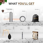 Load image into Gallery viewer, Manual Coffee Bean Grinder 5 in 1 Accessories 25G, Portable French Press 12 Adjustable Setting Espresso Grinder, Conical Coffee Burr Grinder with Double Bearing, Steel Body