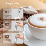 Load image into Gallery viewer, Maestri House Rechargeable Milk Frother with Stand, LunaFro Handheld Electric Foam Maker Waterproof Detachable Stainless Steel Whisk Drink Mixer Foamer for Lattes, Cappuccino