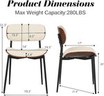 Load image into Gallery viewer, Modern PU Leather Dining Room Chairs Set of 2, Upholstered Kitchen Chairs with Curved Wood Backrest and Metal Legs Adjustable Feet for Kitchen Dining Room(Beige)