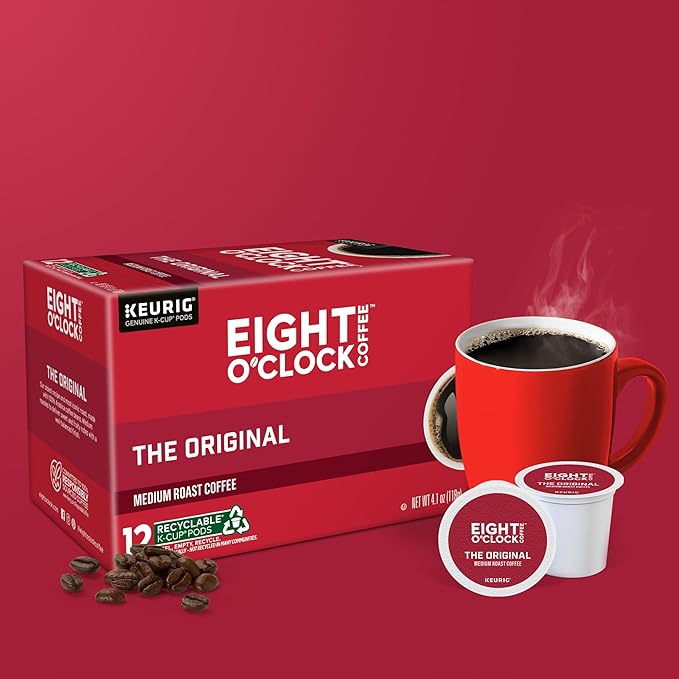 Eight O'Clock Coffee The Original, Keurig Single Serve K-Cup Pods, Medium Roast, 72 Count (6 Packs of 12)