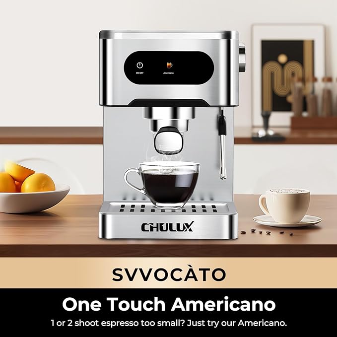 CHULUX Svvocàto Hot & Cool Espresso Machine, 20 Bar Italian Pump, Professional Coffee Machine for Home Latte Cappuccino Espresso Maker, Full Color Touch Panel