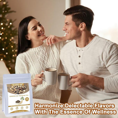 TEARELAE - Ginseng Six Treasure Tea - 10g x 25 Count - Traditional Chinese Herbal Tea for Kidney & Liver Support, 7 Precious Ingredients - Natural Herbal Blend for Daily Wellness - Caffeine-free