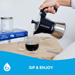 Load image into Gallery viewer, GROSCHE Milano Induction Stovetop Espresso Maker Moka Pot for Greca, Induction, Electric &amp; Gas Stoves, Dishwasher Safe Stovetop Espresso Maker | 3 Espresso Cup, Black