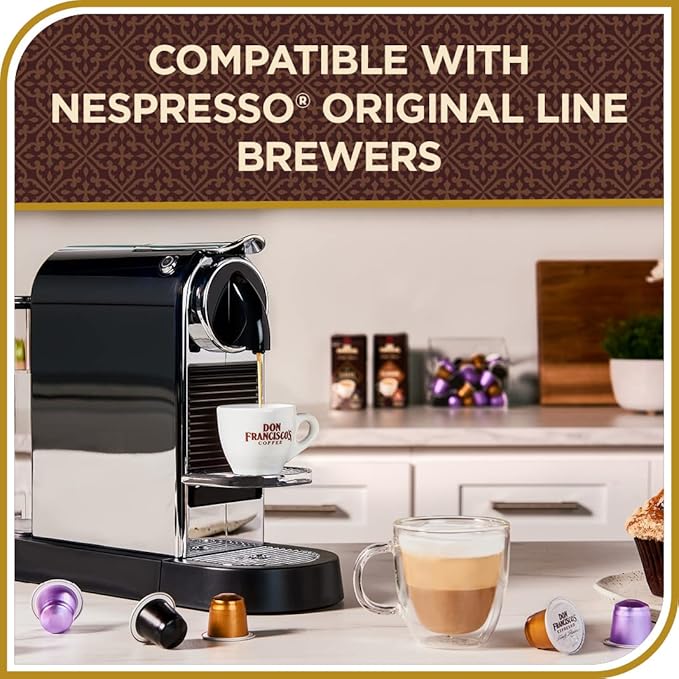 Don Francisco's and Cafe La Llave Espresso Capsule Variety Pack - 50 Recyclable Aluminum Pods Compatible with Nespresso Originalline - Premium Coffee with 4 Flavors and Intensities