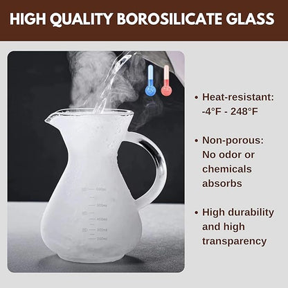Pour Over Coffee Maker - 20 Oz (600ml) Borosilicate Glass Carafe - Reusable Stainless Steel Filter Paperless Dripper - For Home & Office & Resteraunt & Camping
