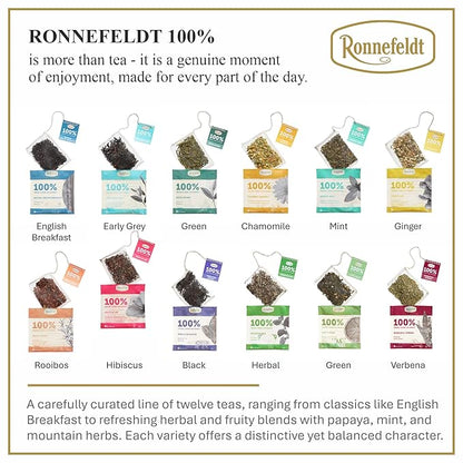 Ronnefeldt 100% Fruits of Joy – German Fruit & Herbal Tea with Hibiscus, Rose Hips, Papaya & Mint – Loose Leaf in 15 Individually Wrapped Bags – Naturally Caffeine-Free