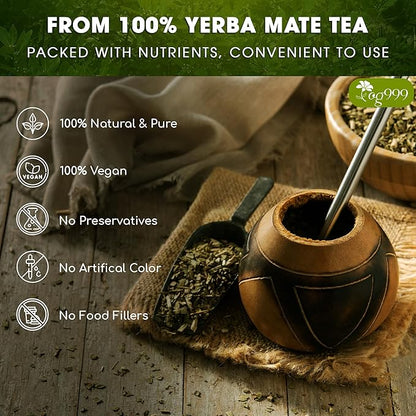 TOG999, Premium 18oz Yerba Mate Tea, Hi-Caffeine, Super-Green Yerba Mate| No Dust| Fresh - Never Aged (Ilex Paraguariensis), Cultivated from Argentina - Rich in Antioxidants and Plant Nutrients.