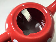 FixtureDisplays® Ceramic Electric Kettle with Red White Polka Dots 13581NEW