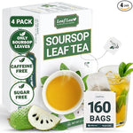Load image into Gallery viewer, LeafLea 160 Premium Soursop Tea Bags, Natural &amp; Pure Sour sop Graviola Tea Leave, Hoja Guanabana Leaf Herbal Tea Bags Variety Pack of 4, Digestive Support, Nutrient-Rich, Vegan, Sugar/Caffeine Free