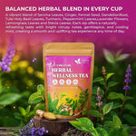 Load image into Gallery viewer, FreshDrinkUS, Premium Herbal Wellness Tea Bags | 75 Count | Blend of Sencha, Ginger, Fennel, Dandelion, Tulsi, Turmeric, Peppermint, Lavender, Lemongrass &amp; Stevia – Herbal Tea. Vegan