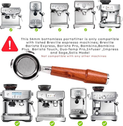 Espresso Accessory Kit for Breville - Tamping Station, Stainless Steel Dosing Cup, Bottomless Portafilter, Distribution Tool, 30lb Tamper