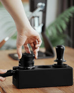 Load image into Gallery viewer, MHW-3BOMBER Espresso Tamping Station, 4 in 1 Tamper Station for Storage 51-58mm Portafilter, Distributor and Espresso Accessories,ABS Portafilter Holder,Black,CH6719