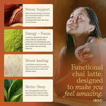 Load image into Gallery viewer, Clevr Blends Chai Tea Latte, Instant Superfood Powder Blend with Oat Milk, Lion’s Mane, Reishi Mushroom, Black Tea, Organic Spices, Coconut Cream, Ashwagandha, Oprah’s Favorite Things 2022 (14 Lattes)