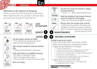 The Force Tamper Automatic Impact Coffee Tamper Adjustable Const Pressure and Autoleveling Extend Set New