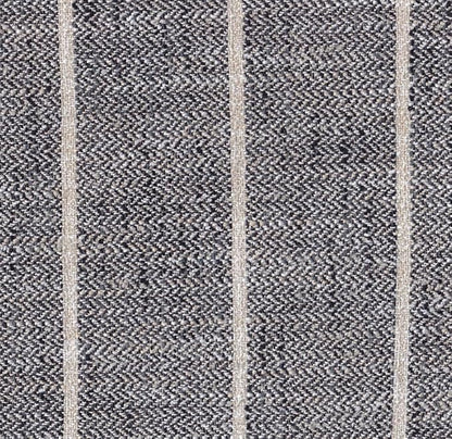 HomePop Home Decor Classic Open-Back Counter Height Barstool Square 24 Inch Bar Stools with Domed Cushion, Midnight Gray Woven Stripe