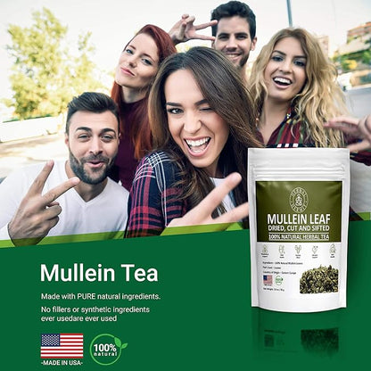 Herbal Hermit Mullein Leaf Tea (3 oz/85 grams) Herb for Respiratory Support, Mucous Membranes, Lung Cleanse Dried Leaves Blend, Cut and Sifted Made in USA