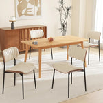 Load image into Gallery viewer, Modern PU Leather Dining Room Chairs Set of 4, Upholstered Kitchen Chairs with Curved Wood Backrest and Metal Legs Adjustable Feet for Kitchen Dining Room(Beige)