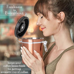 Load image into Gallery viewer, Mixpresso Gooseneck Pour Over Coffee Kettle, Barista Pour Control Design, High-Grade Stainless Steel 1.2 Liter Bundle With Bronze Stainless Steel Airtight Coffee Container with Date Tracker For Coffe