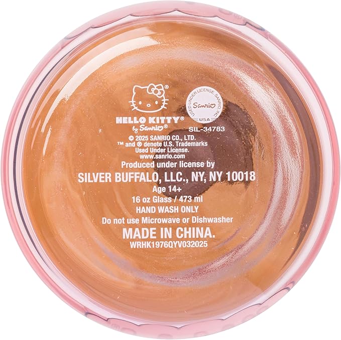 Silver Buffalo Sanrio Hello Kitty 2 Pack Iridescent Glitter Glass Jar Tumbler with Bamboo Lid and Glass Straw, 16 Ounces