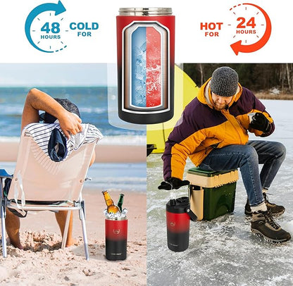 NATURE PIONEOR Insulated Water Bottles with Strap - 64 oz Stainless Steel Vacuum Wide Mouth Bottle with Holder/Carrier/Sleeve - 18/8 Food Grade 64oz Half Gallon Water Jug