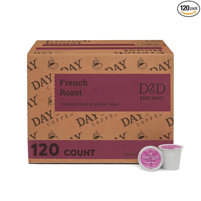 Day To Day 120-Count French Roast Dark Roast Single Serve Coffee Pods for K-Cup Keurig Brewers