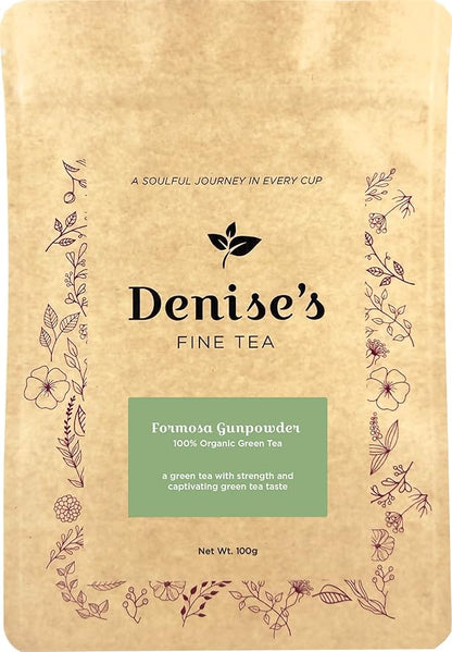 Denise's Fine Tea, USDA Organic, Formosa Gunpowder, Green Tea, Special, Loose Leaf (100g)