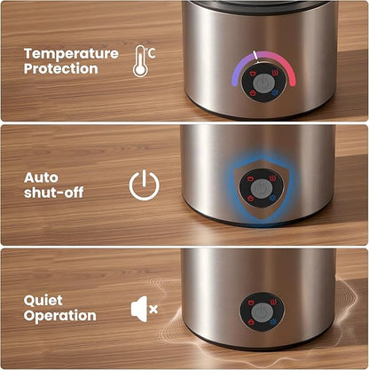 Detachable Milk Frother, 4 in 1 Milk Frother and Steamer Dishwasher Safe, Glass Frother 16.9oz Hot and Cold Foam Maker, Electric Milk Frother for Coffee, Latte, Hot Chocolate (Brushed)