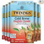 Load image into Gallery viewer, Twinings English Classic Cold Brew Iced Tea Bags, 20 Count (Pack of 6), Unsweetened Black Tea, Caffeinated, 120 Teabags
