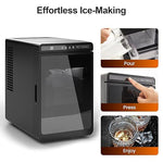 Load image into Gallery viewer, HEYNEMO Clear Ice Maker – Compact Countertop Ice Machine with 1.6" Square Ice Cubes, Fast 10-Min Ice Production, Self-Cleaning,LED Light &amp; Timer，Portable Electric Ice Maker for Kitchen, Bar, RV, Black