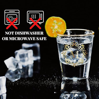 Personalized Shot Glass Set, Custom Gifts for Tequila, Vodka, or Whiskey Lovers, Birthday, Christmas Gifts for Him, Her, 2 Pack, with Initial O