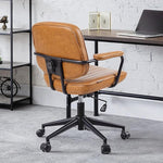 Load image into Gallery viewer, Artswish Mid Century Office Chair - Leather Desk Chair with Wheels, Arms, Swivel &amp; Height Adjustable Ergonomic Computer Chair for Home Office, Brown