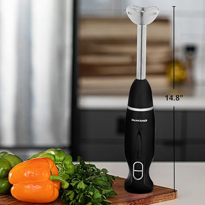 OVENTE Immersion Hand Blender, 300W Electric Handheld Portable Stick Mixer with 2 Mixing Speed and Stainless Steel Blades for Effortless Blending Smoothies, Shakes, Puree or Baby Food, Black HS560B